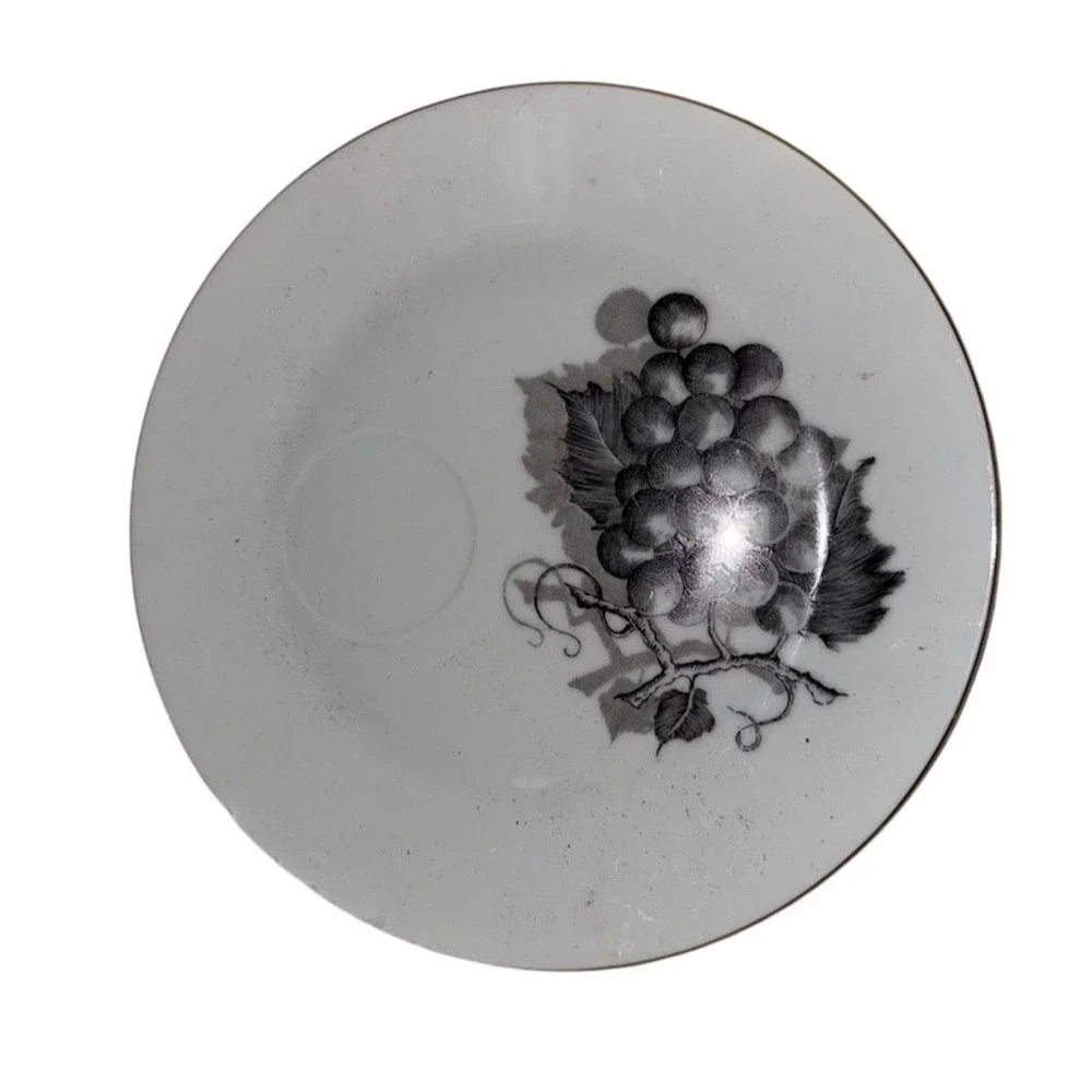 Vintage Winterling Bavaria Porcelain Plate‎ Grape Design White Glossy